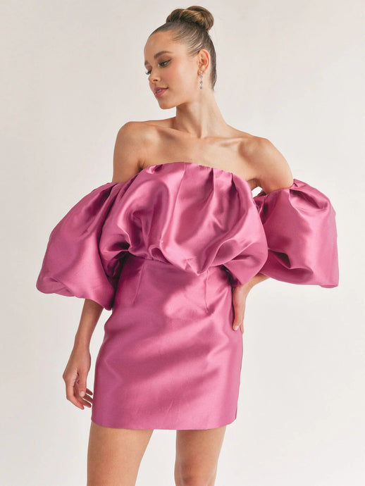 VESTIDO TAFETA CON MANGAS