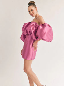 VESTIDO TAFETA CON MANGAS