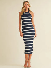 Cargar imagen en el visor de la galería, COLORBLOCK STRIPES BODYCON MAXI DRESS