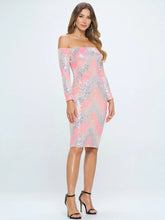 Load image into Gallery viewer, VESTIDO LENTEJUELAS OFF THE SHOULDER