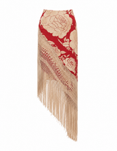 Cargar imagen en el visor de la galería, THE RED PRINT FRINGE SKIRT