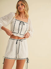 Cargar imagen en el visor de la galería, CROP TOP &amp;  SHORTS EYELET LACE UP  SET