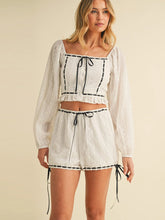 Cargar imagen en el visor de la galería, CROP TOP &amp;  SHORTS EYELET LACE UP  SET