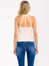 Cargar imagen en el visor de la galería, HALTER NECK OPEN BACK RIBBED TANK TOP