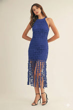 Load image into Gallery viewer, THE ELECTRIC BLUE FRINGE DRESS