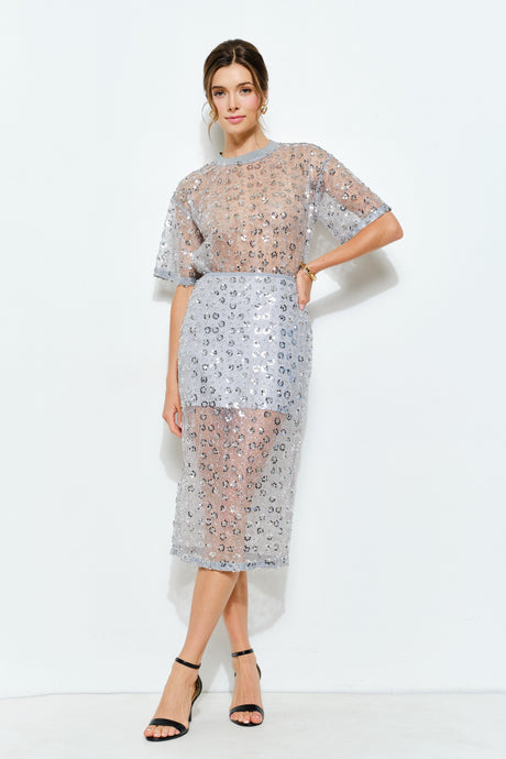 THE FLORAL SEQUIN SKIRT