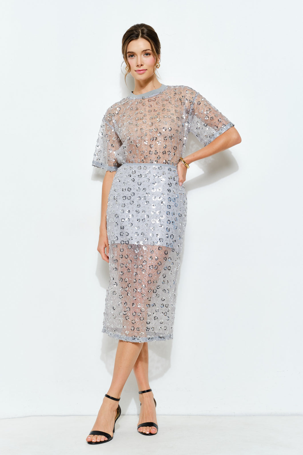 THE FLORAL SEQUIN SKIRT