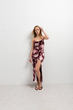 Cargar imagen en el visor de la galería, VESTIDO SATINADO ESTAMPADO