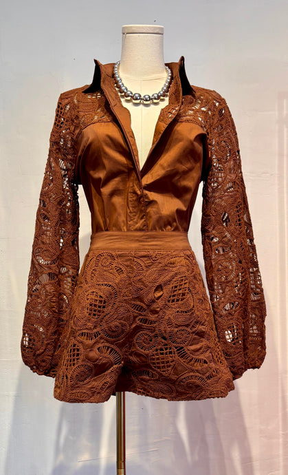 BROWN LACE SET