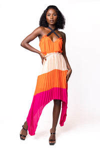 THE HIGH LOW  COLOR BLOCK MAXIDRESS