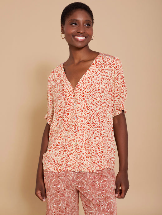 Blusa con estampado de flores