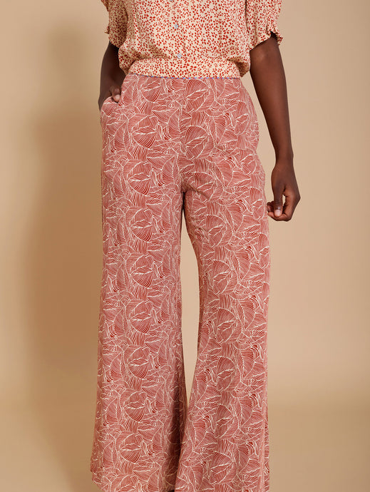 Pantalón de bambula con estampado floral