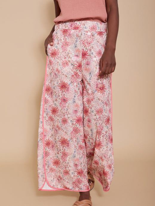 Pantalón fluido de punto estampado