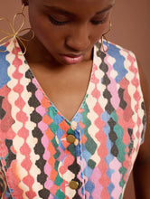 Cargar imagen en el visor de la galería, Chaleco denim estampado multicolor