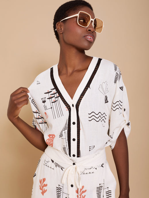 Camisa de manga corta estampada