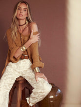 Cargar imagen en el visor de la galería, Pantalón denim con strass bandana