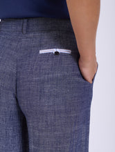 Load image into Gallery viewer, Pantalon mezcla lino con detalles tejido popelin rayas SKATIE BCN