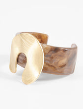 Cargar imagen en el visor de la galería, PULSERA CUFF  ACRILICO DIJE METALICO WAVY - SYMPHORINE