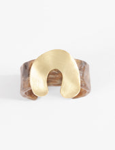 Cargar imagen en el visor de la galería, PULSERA CUFF  ACRILICO DIJE METALICO WAVY - SYMPHORINE