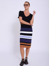 Cargar imagen en el visor de la galería, Vestido punto manga corta color block SKATIE BCN