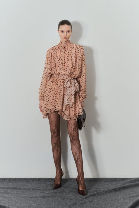 THE POLKA DOT MAUVE DRESS