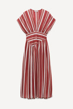 Cargar imagen en el visor de la galería, THE BORDEAUX STRIPES DRESS  CHOCOLATE SIN FOTO