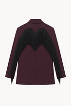 Cargar imagen en el visor de la galería, THE BORDEAUX FRINGE BLAZER