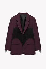 Cargar imagen en el visor de la galería, THE BORDEAUX FRINGE BLAZER