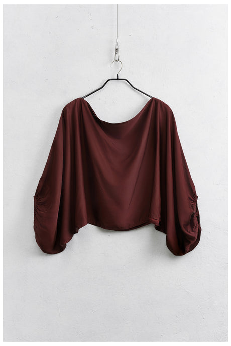 THE WINE SATIN SHIRT