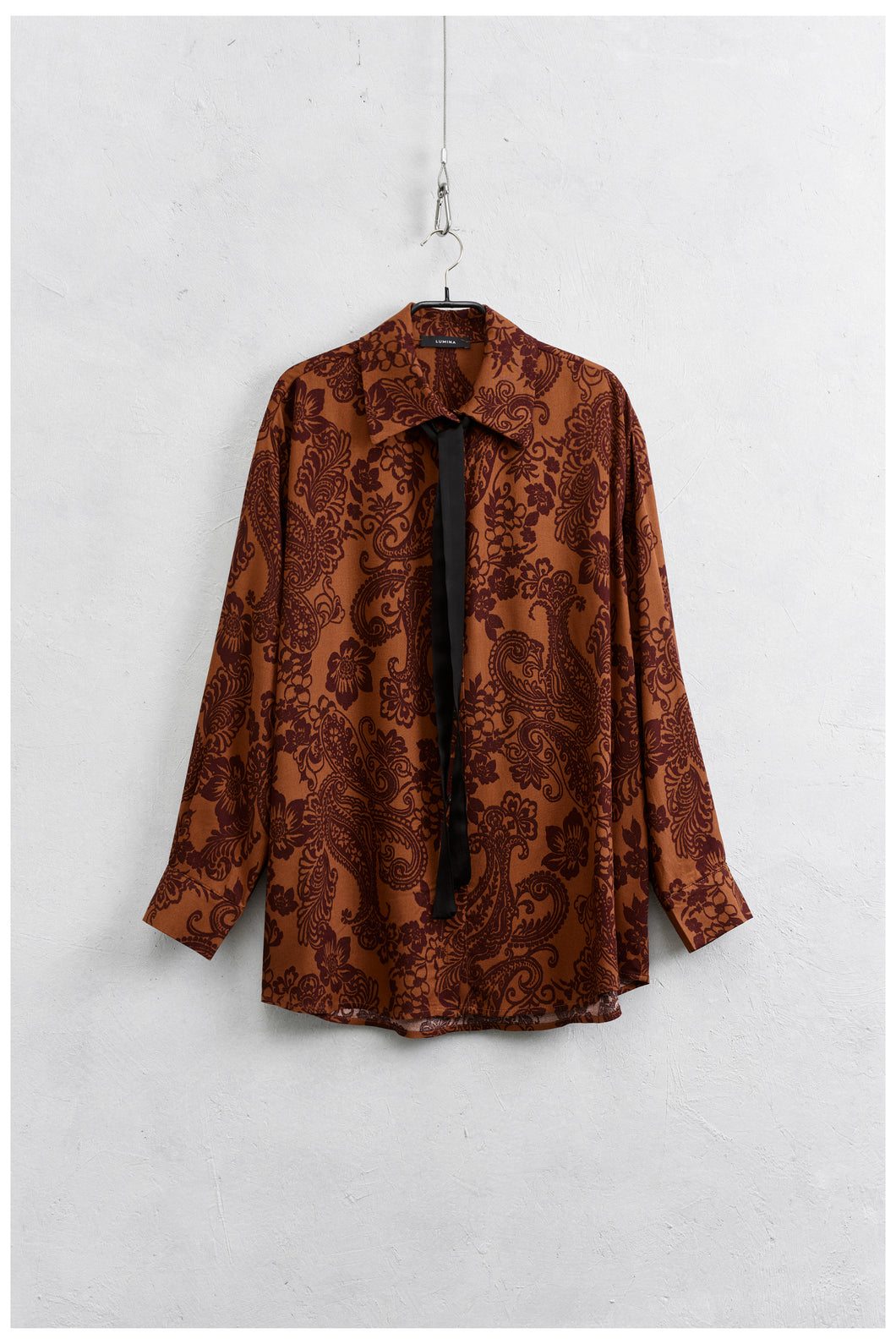 PRINTED SILK SHIRT WITH TIE