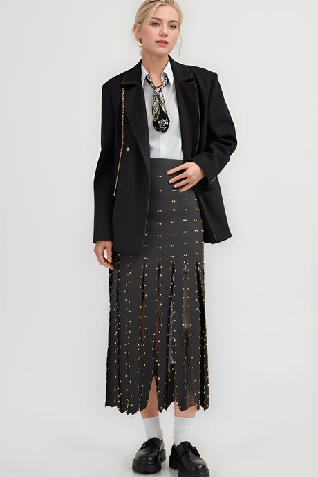 THE STUDDED LACE SKIRT