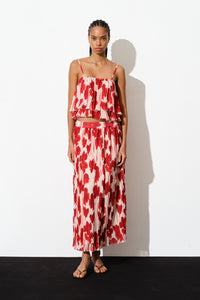 THE PLEATED PRINTED SKIRT