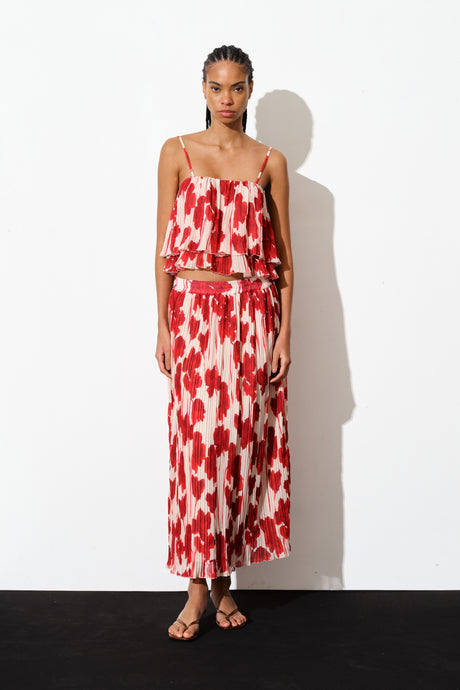 THE PLEATED PRINTED SKIRT