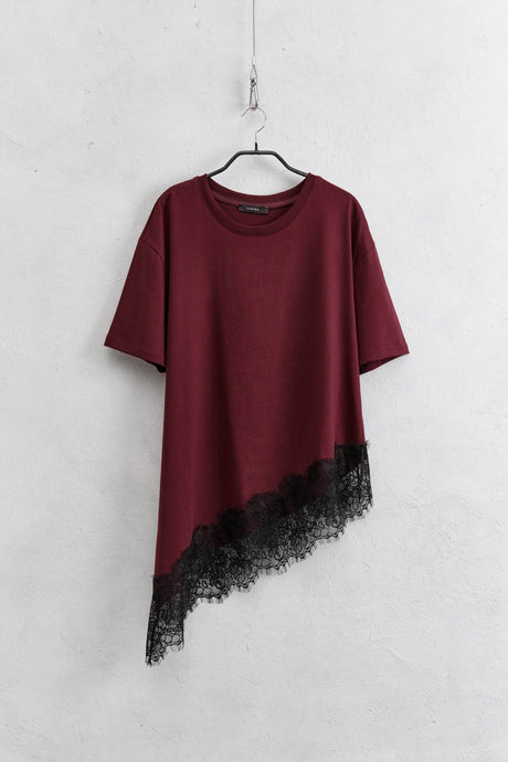 THE BURGUNDY LACE T SHIRT