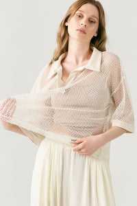 THE MESH POLO  TOP