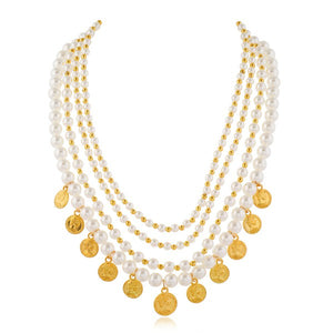 THE PEARL COINS  NECKLACE